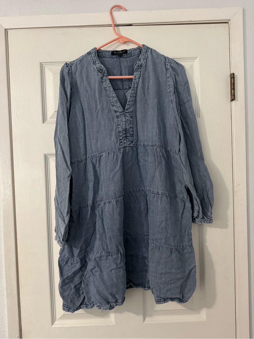 Velvet Heart Light Blue Tiered Denim Dress